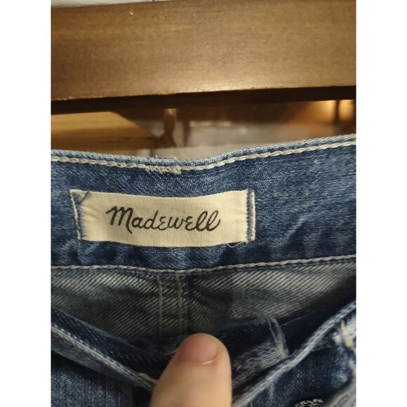 Madewell Cali Demi Boot Jeans Size 27 Raw Hem Distressed - Picture 2 of 9